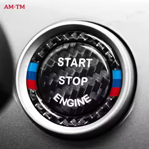 For Honda Type R FL5 BMW Carbon Fiber Center Console Engine Start Stop Button Trim Sticker Car Inter