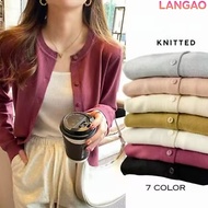 💕LanGao💕 [ready stock in Malaysia] Knitted Women Casual Long Sleeves Outer Button Up Cardigan Knitwe