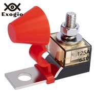 -Terminal Fuse Block 125A 58V DC Battery Terminal Fuse Marine Battery Fuses Single Stud with IP66 Wa