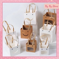 [20x20x20cm]Hy Hy Store single-sided transparent square gift bag with sedge handle
