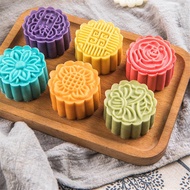 6pcs Flower Mooncake Mold Moon Cake Stamp Cookie Cutter Hand Press Fondant Moon Cake Mould Pastry Baking Tool Kitchen Tools