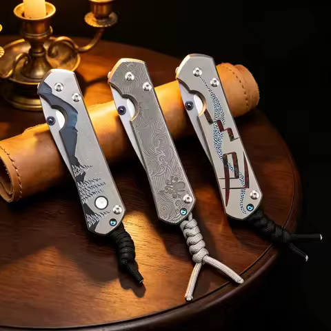Chris Reeve 'Night Sky Shining' Series High-End Folding Knife Hand-Carved Titanium Handle 14C28N Ste