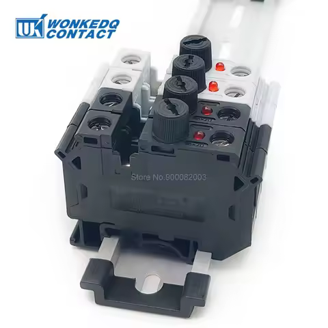 5Pcs UK10-DREHSI Electrical Connector 24V/220V LED 1A/2A/4A/6A/10A Fuse UK10 Screw Cap Din Rail Term