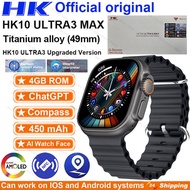 New HK10 ULTRA 3 MAX Smartwatch 2025 49mm HD AMOLED 4G ROM Bluetooth Network Call Robot Clock NFC Co