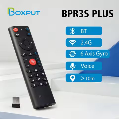 BPR3S PLUS 2.4G Bluetooth Dual Mode Air Mouse Remote Voice Control Gyroscope IR Learning Wireless Co