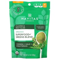 (CLEARANCE) Navitas Organic Superfood+ Greens Blend, Moringa + Kale + Wheatgrass, 6.3 oz (180 g)
