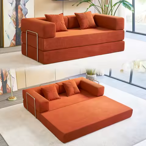 [3-Second Convertible Sofa Bed] Space-Saving Must-Have! Zero Assembly - Unbox & Sleep! Washable Cord
