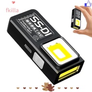 FKILLA Handheld Work Light, USB Rechargeable with COB Emergency Light Mini COB LED Flashlight, Porta