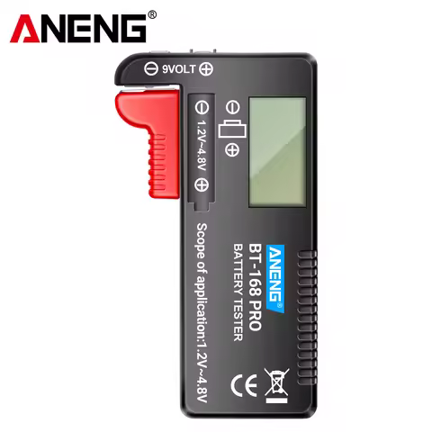 ANENG BT-168 PRO Universal Battery Tester LCD Display 1.2V-4.8V For AA AAA 9V Lithium Button Cell Po