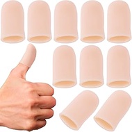 HINZIC 10pcs Gel Finger Cots, Silicone Finger Protector, Thumb Cover Cap, Finger Sleeve, Support Fin