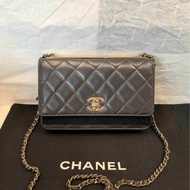 【配件：帶票大全套 💕】Chanel trendy cc woc 深灰色 斜挎