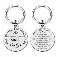 65th Birthday Gifts for Women Men, 65 Year Old Birthday Keychain, Bron in 1957 Gifts, 1957 Birthday 