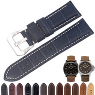 สายนาฬิกาหนังเครซี่ฮอร์ส Panerai แฮนด์เมดอุปกรณ์เสริมนาฬิกา PAM111/441/329สายนาฬิกาผู้ชายสายนาฬิกาหน