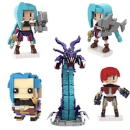 Gobricks Moc Arcane Game Figurine Building Blocks Model Jinx Game Characters Jayce Caitlyn Doll Bric
