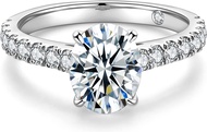 2.0ct 7x9MM AnuClub Radiant Oval Moissanite Engagement Ring D Color Lab Created Diamond 18K White Go