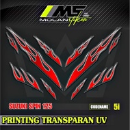 MERAH Decal Sticker Striping Transparent Variation Uv Suzuki Spin Flame Spin 125r Spin 125 NR Suzuki