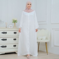 Dress Wanita Simple Kekinian Gamis Polos Sifon Silk Korean Style