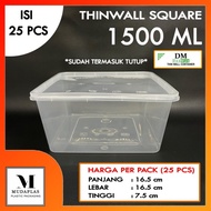 Kotak Makan Plastik 1 ml Square Thinwall DM Isi 25 pcs 1ml SQ