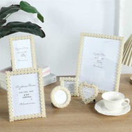 Creative White Pearl Resin 10cm 6/7/8/10/12/A4 Photo Frame Table Photo Studio Photo Frame