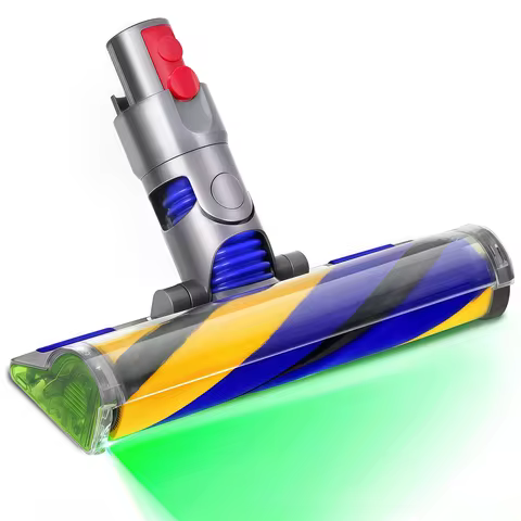Laser Soft Fluffy Floor Brush Head for Dyson V12 Detect Slim Green LED Dust Detection Hard Floor Vac