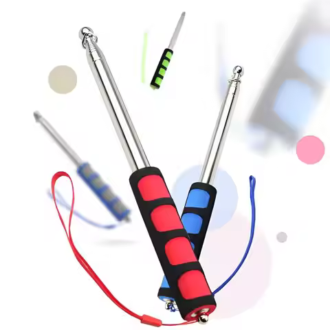 1.2M Handle Flagpole Telescopic Stainless Steel Tour Guide Banner Flagstaff Teaching Stick Teacher P