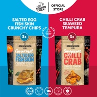 [Bundle of 6] 3 x Salted Egg Fish Skin &amp; 3 x Chilli Crab Seaweed Tempura Seaweed Snack