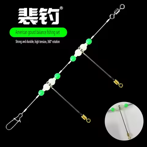 PD Fishing Gear Sea Fishing Tandem Hooks Deep Sea Tenpin Accessories Complete Nylon Line Set Gourd T