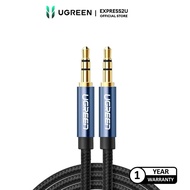 UGREEN AUX 3.5MM MALE TO MALE ROUND BRAID CABLE 1M/1.5M/2M/3M/5M (BLACK)