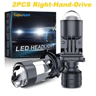 2Pcs H4 LED Projector Mini Lens Auto H4 LED Headlight Bulb Kit Conversion High Beam Low Beam 6000K T