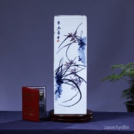 Hand-Painted Plum Blossoms Orchids Bamboo and Chrysanthemum Inlaid Vase Jingdezhen Antique Square Bottle Floor Vase Chin