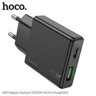 [2024] N38 HOCO 100% ของแท้ใหม่บางเฉียบแท่นชาร์จสองหัวอะแดปเตอร์ GaN ประเภท C 20W PD สำหรับ iPhone ท