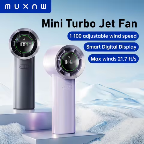 MUXNW Mini Turbo Jet Fan: Portable Small Pocket Handheld Personal Rechargeable USB Fan Keeping Cool 