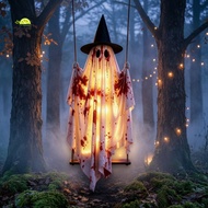 Outdoor Lighted Spooky Decor, Waterproof Battery Powered Light for Front Porch Holiday Display, Spoo