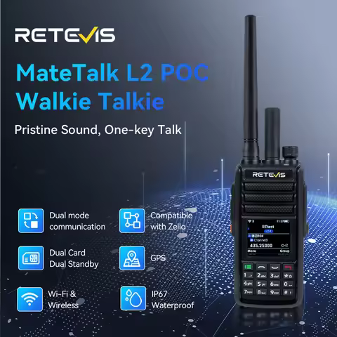 Retevis MateTalk L2 Global 4G Network POC Radio Dual SIM UHF VHF Radio Dual Mode Walkie Talkie Suppo