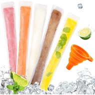 100 Disposable Ice Popsicle Mold Bags Freezer Tubes With Zip Seals For Healthy Snacks,Yogurt Sticks,