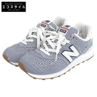 New Balance 運動鞋，成色極佳，條紋圖案，男款，白色/海軍藍，尺寸 27cm，ML574YLH 9 (US) [二手]