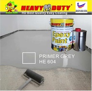 PRIMER GREY 604 ( 5L ) HEAVY DUTY EPOXY BRAND Two Pack Epoxy Floor Paint - 4 Liter Paint + 1 Liter hardener