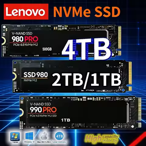 Lenovo 980Pro/990Pro M.2 NVMe SSD 1TB 2TB 4TB PCIe 4.0 Internal Solid State Drive Up to 7400MB/s for