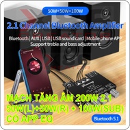 MẠCH TĂNG ÂM YS-MT21S 50W + 50W + 100W BLUETOOTH 5.1 CÓ APP EQ + ĐỔI TÊN THIẾT BỊ X86