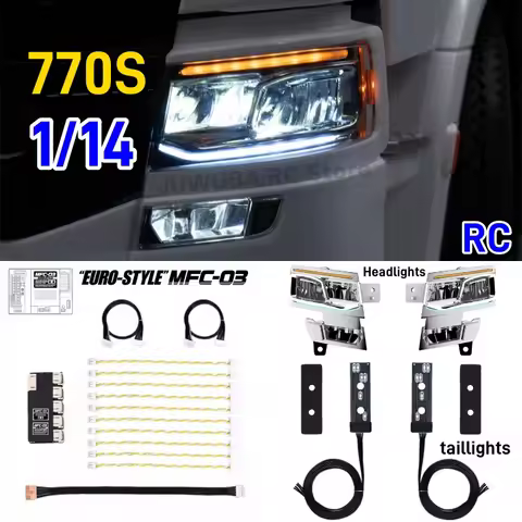 770S 1/14 RC Tractor Taillight Headlights Lighting System LED 5V Lamp For Tamiya 1/14 RC Truck 770S 
