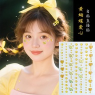 MATA 3D BUTTERFLY ROUND DIAMOND DIY STICKER EYE MAKE UP GEM JEWEL EYE MAKEUP - STRAWBERRYPretty