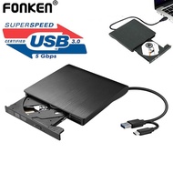 Fonken External CD DVD Drive USB3.0/Type C External DVD Player Optical Drive DVD Burner Driver