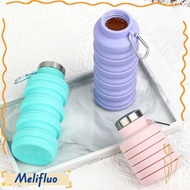 MELIFLUO Collapsible Water Bottle, 17oz Silicone Foldable Water Bottle, Portable Leakproof BPA Free 