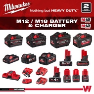 MILWAUKEE M12 & M18 BATTERY & CHARGER / RED-LITHIUM-ION - M12 M18 HI PERFORMANCE & M18 FORGE