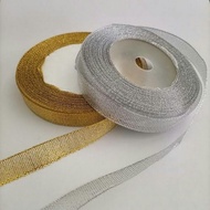 SATIN RIBBON GOLD GLITTER RIBBON SATIN RIBBON 0.6CM