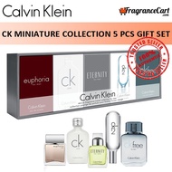 Calvin Klein CK Miniature Collection 5 Pcs Gift Set for Men (Euphoria + CK One + Eternity + CK2 + CK Free) GiftSet Mini Sample CalvinKlein [Brand New 100% Authentic Perfume/Fragrance]