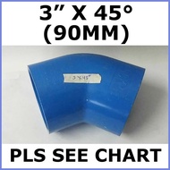 ◬ ☺ ✧ PVC ELBOW 90MM X 45° BLUE FOR CLEAN WAER ======================================== PVC ELBOW 3