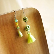 骷髏頭耳環-清新綠
