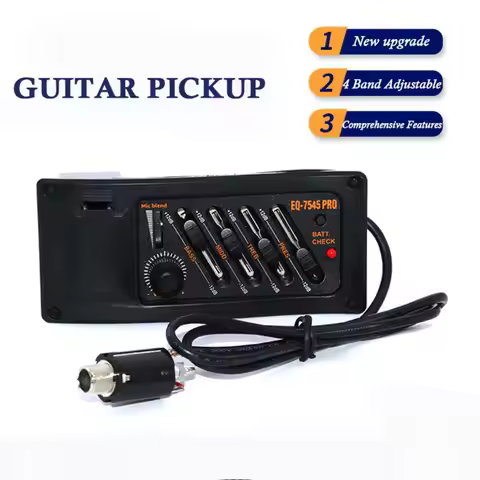 New 4 Band Guitar Pickup Equalizer Tuner Adjustable Acoustic Guitar Preamp Amplifier Guitar Accessor