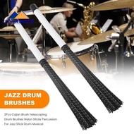 2Pcs Cajon Brush Telescoping Drum Brushes Nylon Sticks Percussion for Jazz Stick Drum Musical